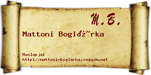 Mattoni Boglárka névjegykártya